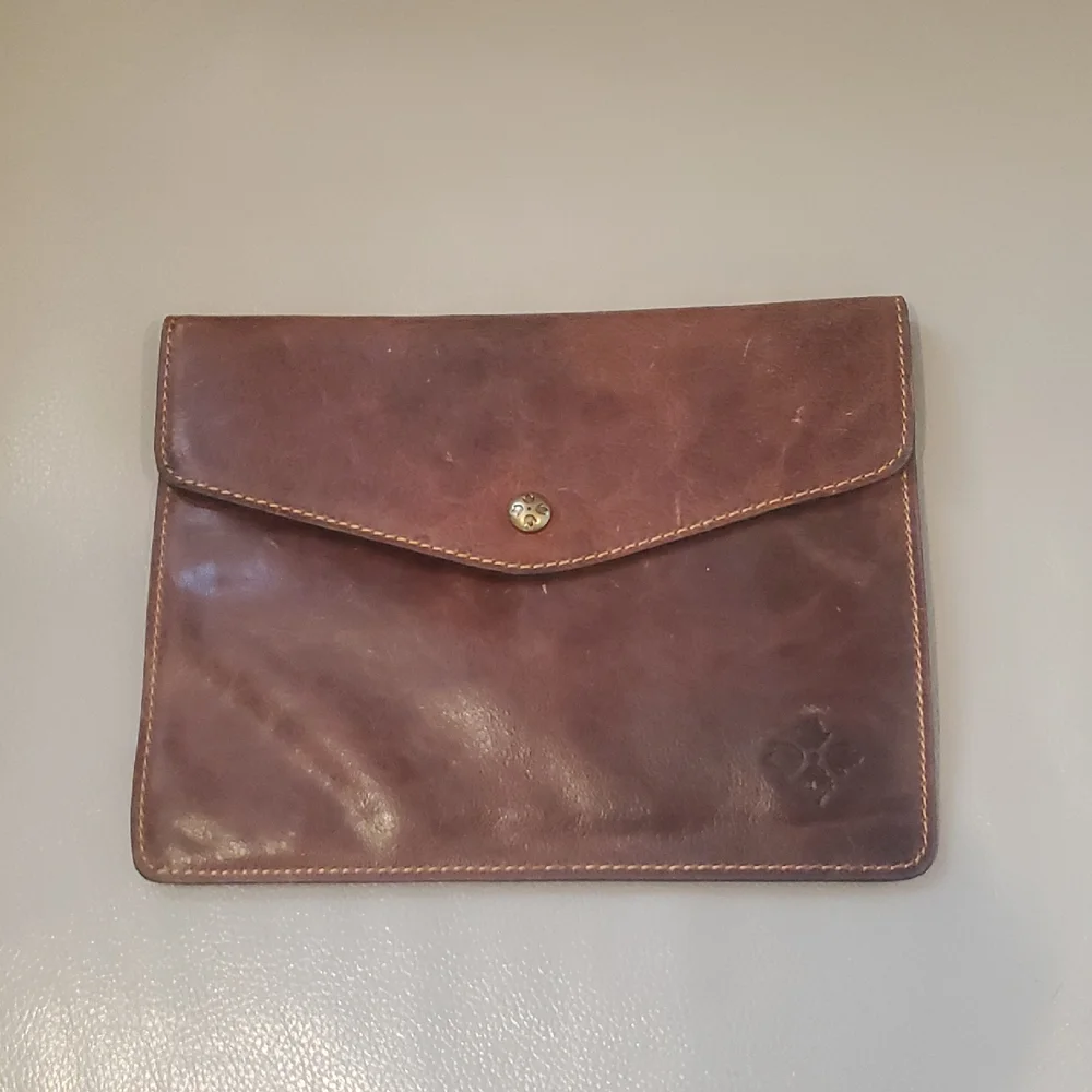 Patricia Nash Rich Brown Leather Laptop Bag